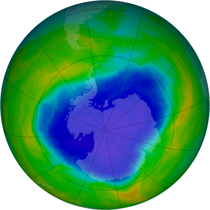 Antarctic ozone map for 17 November 1987